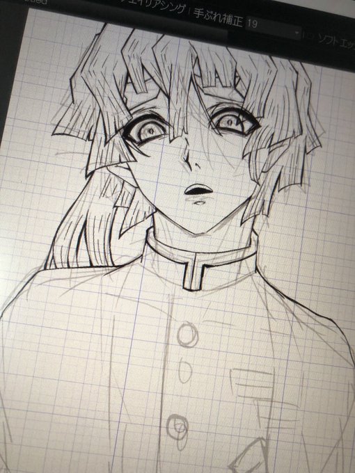 今、なぜかブチギレな善逸描いてる 
