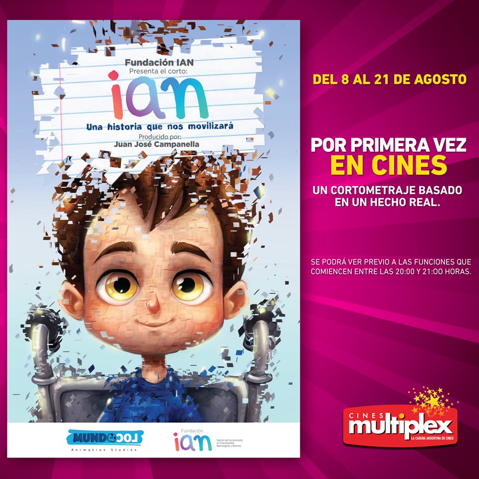fundacion_ian's tweet photo. ¡El Corto Ian en Multiplex! 😍

Podrás ver el #CortoIan en Cines Multiplex previo a las películas y funciones que comienzan entre las 20 y 21 hs hasta el 21 de Agosto 🎉 

Gracias Cines Multiplex por ayudarnos a construir una sociedad más inclusiva 👏🏼 https://t.co/TiFjrqJ7GZ
