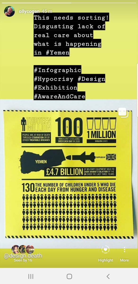 ollycogan1's tweet photo. Here's a more important #Infographic than 80% of all the regurgitated ones about #Business, #Technology, #Populist #Politics that you've already seen this week!
100 innocent civilians died each day in in 2018 in #Yemen.
#TimeToGiveAShit
@DesignDeath https://t.co/ybRt1uWKVw