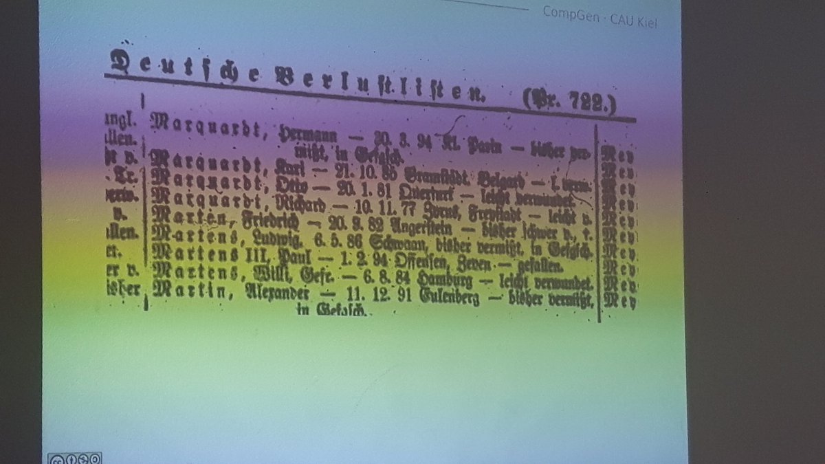 Verlustlisten aus #WWI als historische Quelle für @jze #bcki19