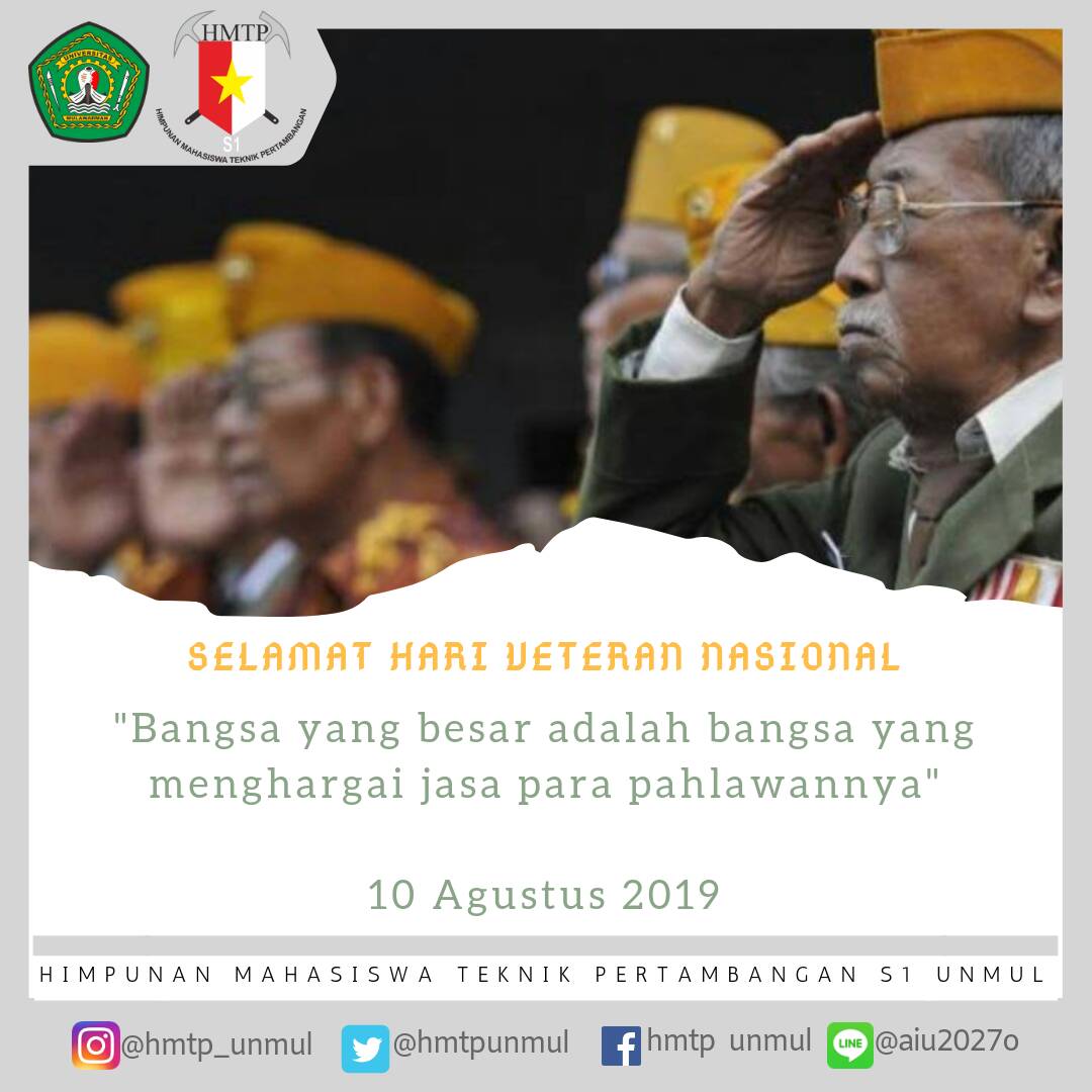 Salam Tambang! Jadilah penerus yang memuliakan Bangsa. Selamat Hari Veteran Nasional! Salam Hangat Selalu Jaya.