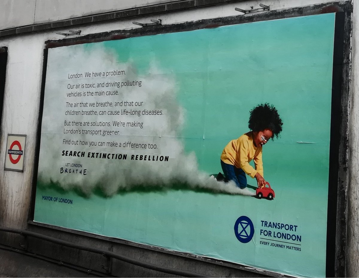 DREAM COLLABORATION COME TRUE!

<a href="/MayorofLondon/">Mayor of London, Sadiq Khan</a> X <a href="/ExtinctionR/">Extinction Rebellion Global</a> SUMMER '19 BILLBOARD CAMPAIGN SPOTTED AT HAMMERSMITH STATION!

HAS ANYONE SEEN ANY MORE?! 😉

WE LOVE YOU <a href="/SadiqKhan/">Sadiq Khan</a> 

THIS PROJECT WAS MADE POSSIBLE BY THE SUPPORT OF @MSPAINT 🙏

❤️ PLEASE RT/SHARE ❤️

#RebelForLife