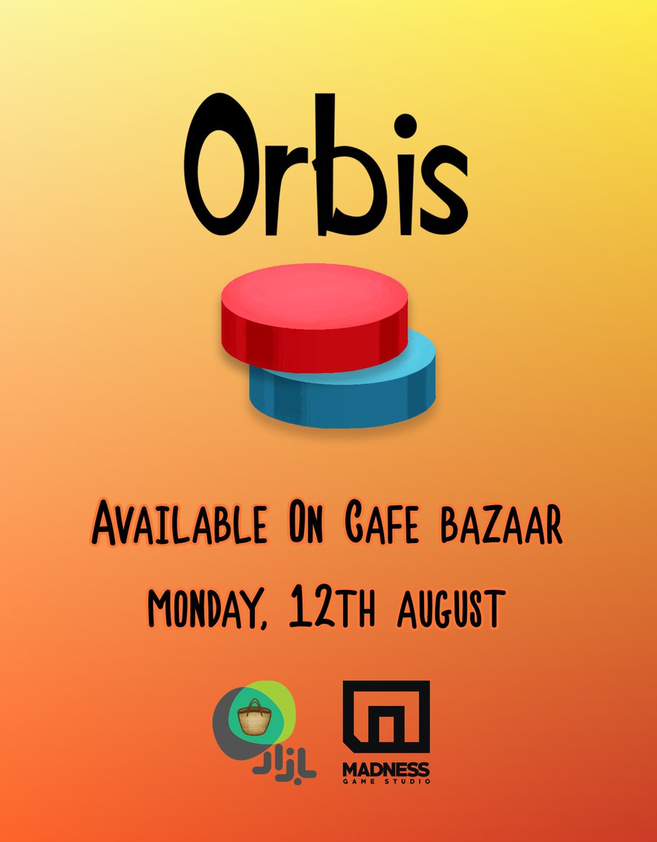MadnessStudio's tweet photo. Hooray!!!
Our new game #Orbis will be available on @cafebazaar
Monday, 12th Aug!

#indiegames #IndieGameDev #MadnessGameStudio #Orbis
#CasualGame  #MobileGame https://t.co/WF08hLcXuz