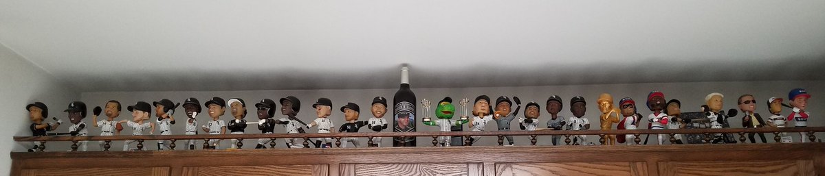 monkees96's tweet photo. I β€ #WhiteSox bobble day! Here are just a few! Some faves: auto'd Crede (in person), Sale K Counter (keeps track of my consecutive games), Golden Sale & @TimAnderson7 selfie (attendance rewards), "Evidently" Baines, WS @Southpaw ! #AuthenticFan #StillStreaking #CountdownTo900 https://t.co/Fmr5AAcYzV