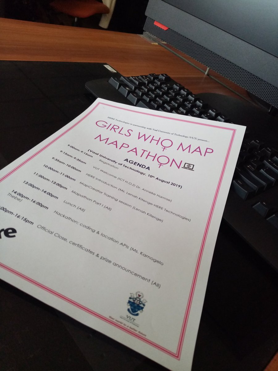 GKSS_VUT's tweet photo. Today's Agenda! We have arrive, We are excited!#HERE #GirlsWhoMap #Mapathon Program #GKSS19VUT 
#DigitalMapping https://t.co/VbOXVBFaux