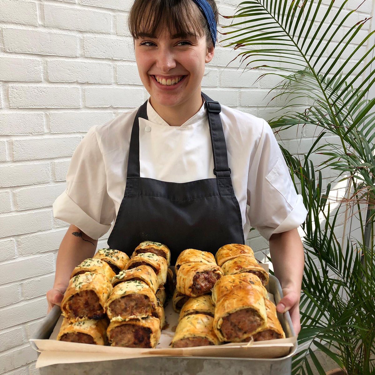 Sausage rolling into the weekend 🙌 
Homemade buttery shortcrust pastry with fresh herbs, the tastiest sausage meat and fresh ingredients 
Check out our story for today’s flavours🤤 •
  @angliaproduce <a href="/trinityworksco1/">Trinity Works</a>