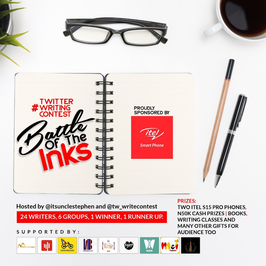 ItsUncleStephen's tweet image. Today's #TwitterWritingContest  BATTLE OF THE INKS, Day 2 DUEL 1  is between writers, @theflowilliams vs @lara_Olarerin 

Theme: 200 words, Ritual. 

VOTE IN THE POLL IN THE NEXT TWEET, RT and comment using the hashtag and tag others to read, to win audience prizes,