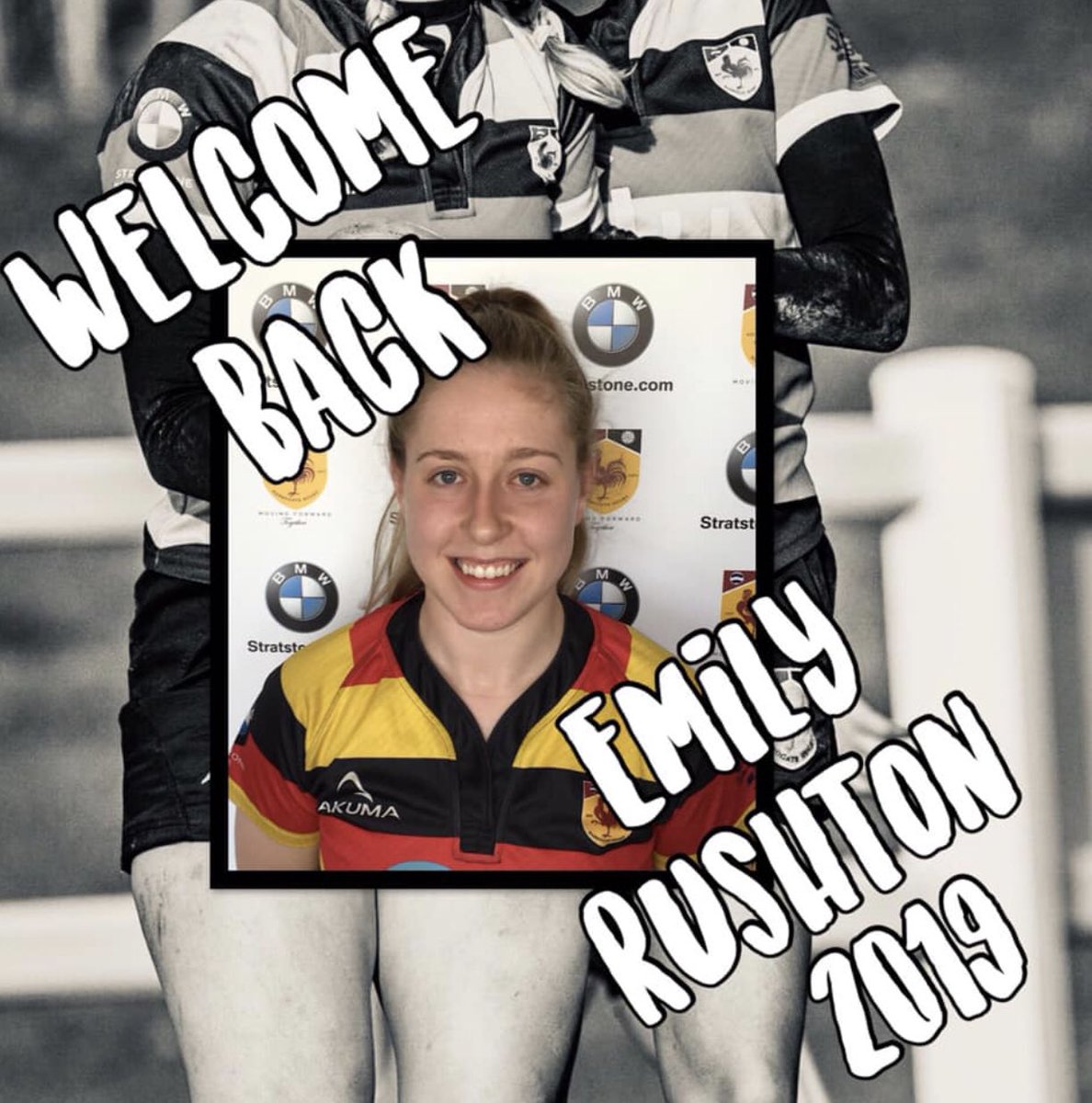 HarrogateLRUFC's tweet photo. A huge welcome back to Emily after a year out post injury! Really excited to have you back training! ❤️💛🖤 #harrogate #northyorkshire #yorkshire #akuma #slingsby #stratstonebmw #lilycomms #yrfu https://t.co/pC0RAffpdM