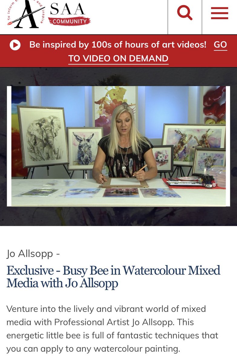 JoAllsoppSable1's tweet photo. Now appearing on Video on Demand with the SAA, my feet haven’t touched the ground since Home is Where the Art is with @MrNickKnowles  might have to start calling myself a ‘proper artist’ #artist #wildlife #animals #tutor #homeiswheretheartis #bbc1 #bbcradioleicester #Watercolour https://t.co/71SFoILnwh