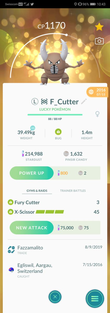 ZzRamonLPzZ's tweet photo. Some new awesome #legacymove #Pokemon! 😍
Thx Sasel1315, Fazzamalito!
#Hypno Shadow Ball
#Pinsir Fury Cutter
#Sandshrew Rock Tomb
#PokemonGO https://t.co/uSkGFD6HM8
