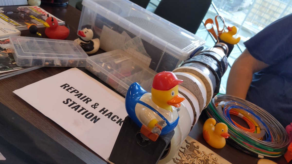 SebDooris's tweet photo. @TOG_Dublin has duck tape ant tools up on the 3rd floor @DublinComicCon #hackdublin https://t.co/W8ndqW90SY