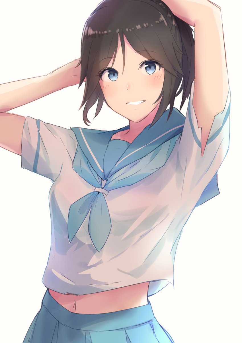 傘木希美 「傘木のへそ 」|14歳美少女のイラスト
