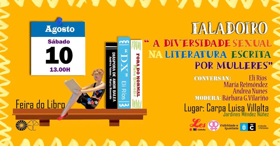 alasacoruna's tweet photo. Co gallo da @FDLCoruna,   @gpuntovilarinho conversará con tres escritoras sobre "A diversidade sexual na literatura escrita por mulleres"  #CulturaLGTBI 📚👭
📅 Hoxe, sábado 10 agosto
⏰ 13H
📍 Xardíns de Méndez Núñez, carpa Luisa Villalta #FDLC19 https://t.co/j2Q6Ksbvl2