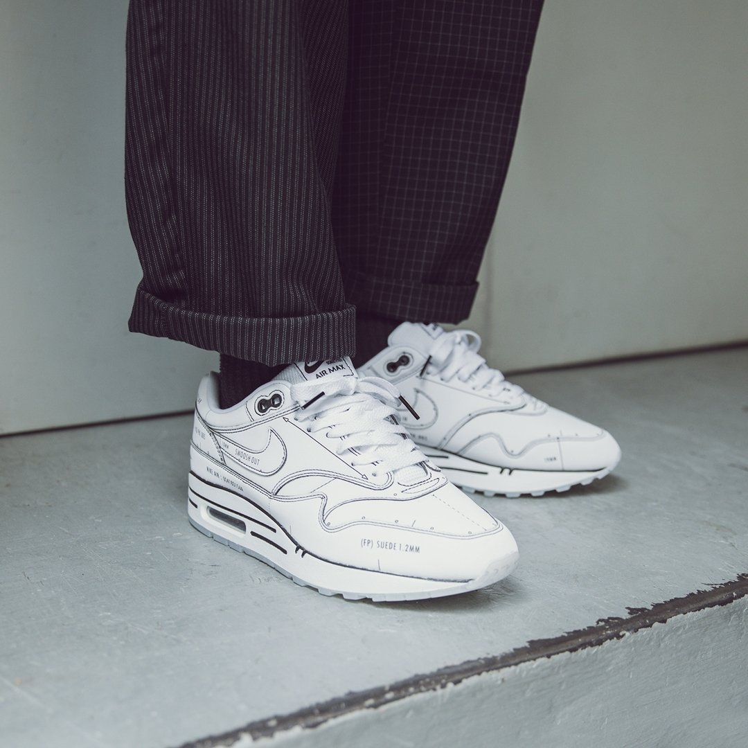 Footpatrol London on Twitter: "Nike Air Max 1 'Schematic' 'White / Black' | Nike again look into the design process of the Air Max With the first rendition focusing on
