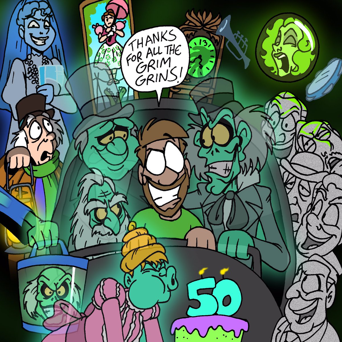 This took longer than I had wanted it to. Happy belated birthday to the Haunted Mansion! #hauntedmansion  #hauntedmansion50thanniversary #disneyland #grimgrinningghosts