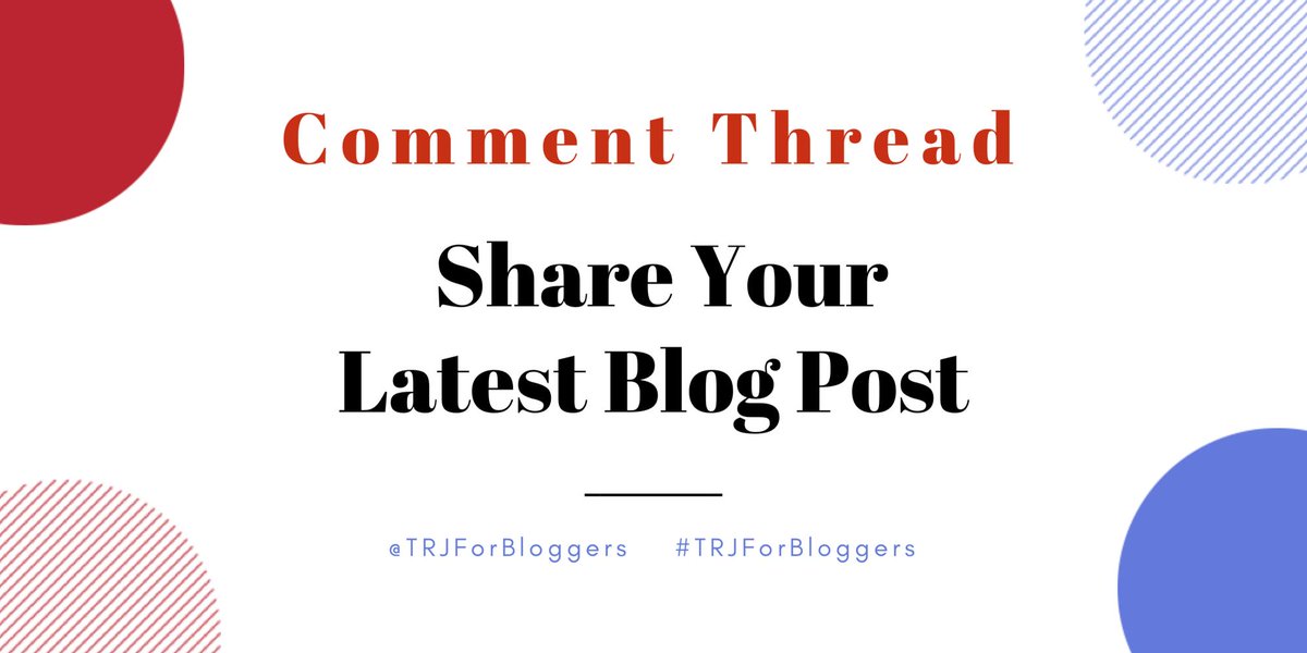 TRJForBloggers's tweet photo. Saturday comment thread!

🌐Leave a link to your latest blog post

🌐Read &amp; comment on at least 2 posts

🌐RT this so other #bloggers can participate

#TRJForBloggers #bloggerswanted #SaturdayMorning #blogging #Saturday #bloggercommunity #bloggersconnect https://t.co/5Ck94qnSyl