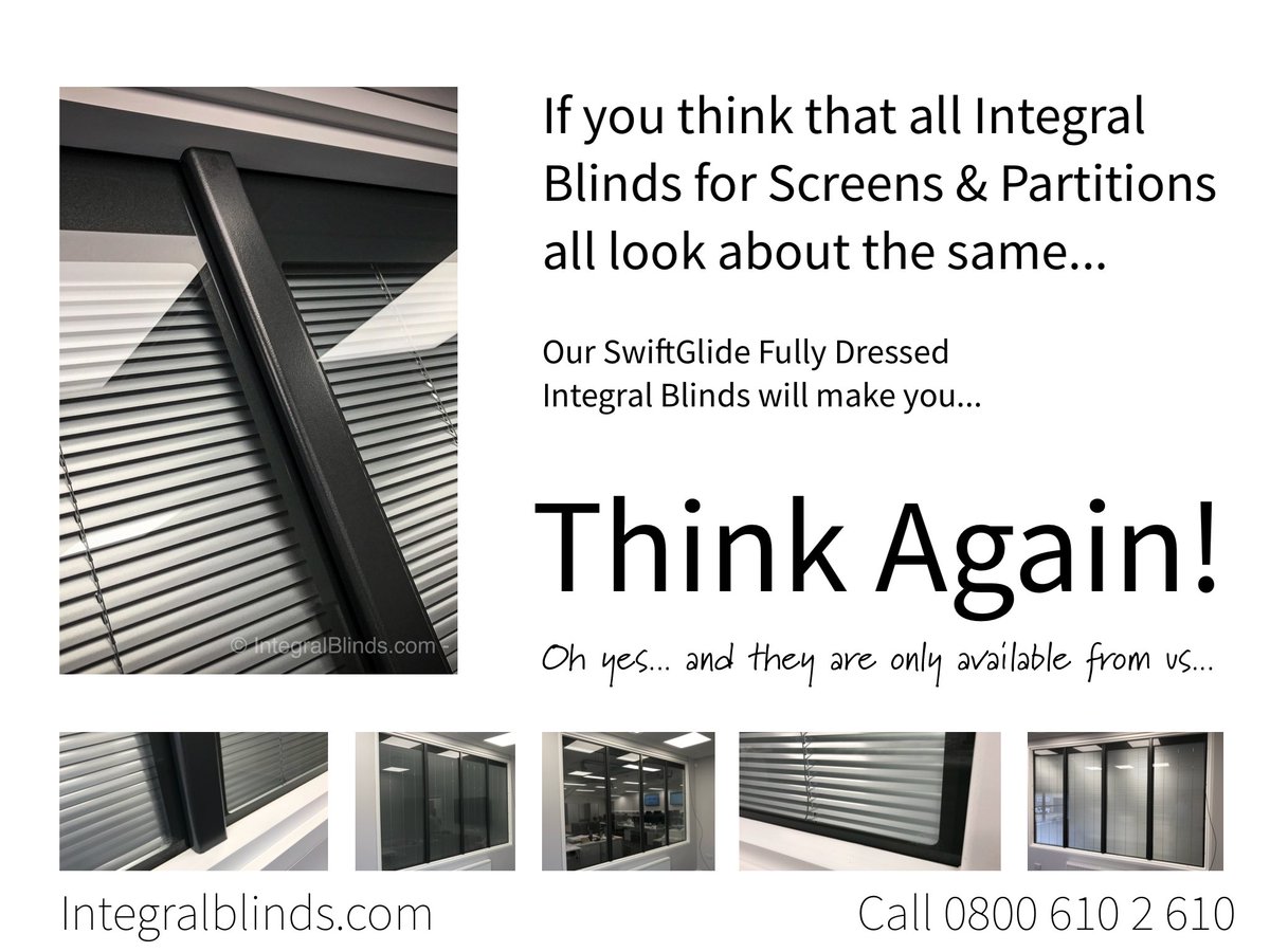 IntegralBlinds's tweet image. #ThinkAgain #DaylightControlwithStyle #IntegralBlinds #IntegratedBlinds #SwiftGlideEveryWhere