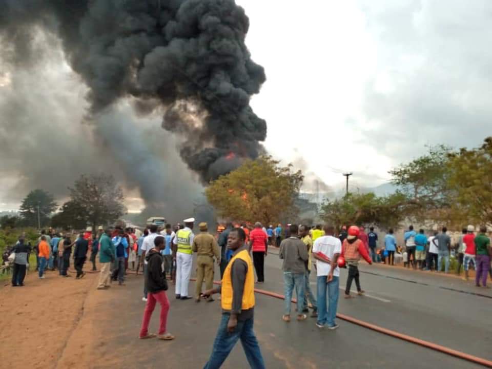 night_campus's tweet photo. BREAKING: 60 confirmed dead and dozens seriously injured after fuel tanker explosion in Tanzania, police say. 
Courtesy, 
(Images: East Africa TV Twitter) https://t.co/zmoRI7cOZt