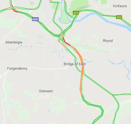 trafficscotland's tweet photo. 🚧 ROADWORKS 🚧            10:52 ⌚

Bridge of Earn

#M90 N/B #J9 Muirmont to #J10 Craigend

Traffic very busy as a result

#AllowTime

#BeSafe https://t.co/BcLXeanT3B