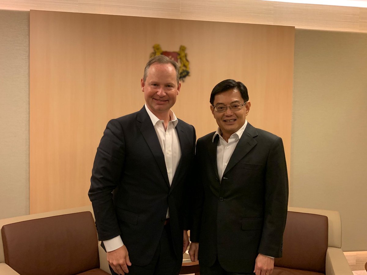 MarkOkerstrom's tweet photo. Honored to spend time this week with Singapore’s Deputy Prime Minister and Minister for Finance Mr Heng Swee Keat to discuss the future of innovation, tech and tourism for Singapore and the entire @ASEAN region. https://t.co/1fTaSw617c