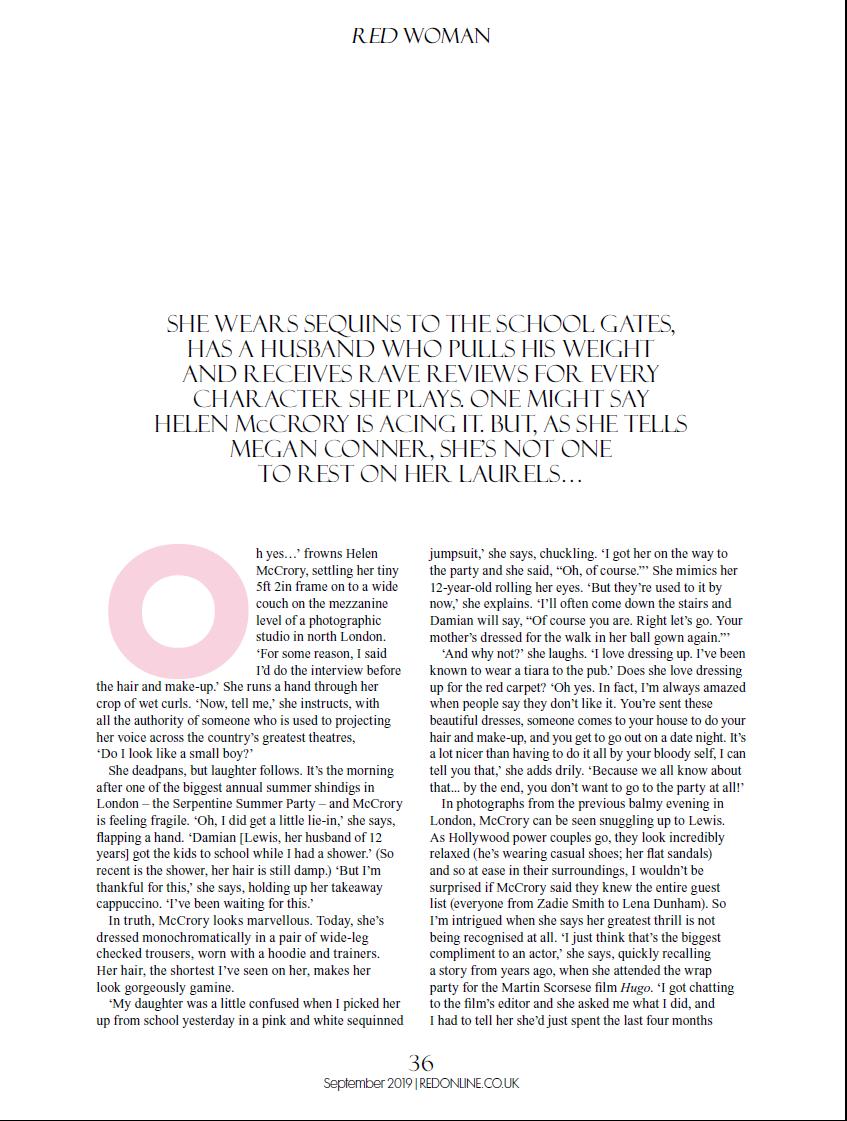 Peaky_Duchess's tweet image. This is a #CillianMurphy  fan account but as he said : “#HelenMcCrory is one of my favourite people in the world as a human being and also as an actress"❤️ so here is an interview she did for RED MAGAZINE to promote #PeakyBlinders5
