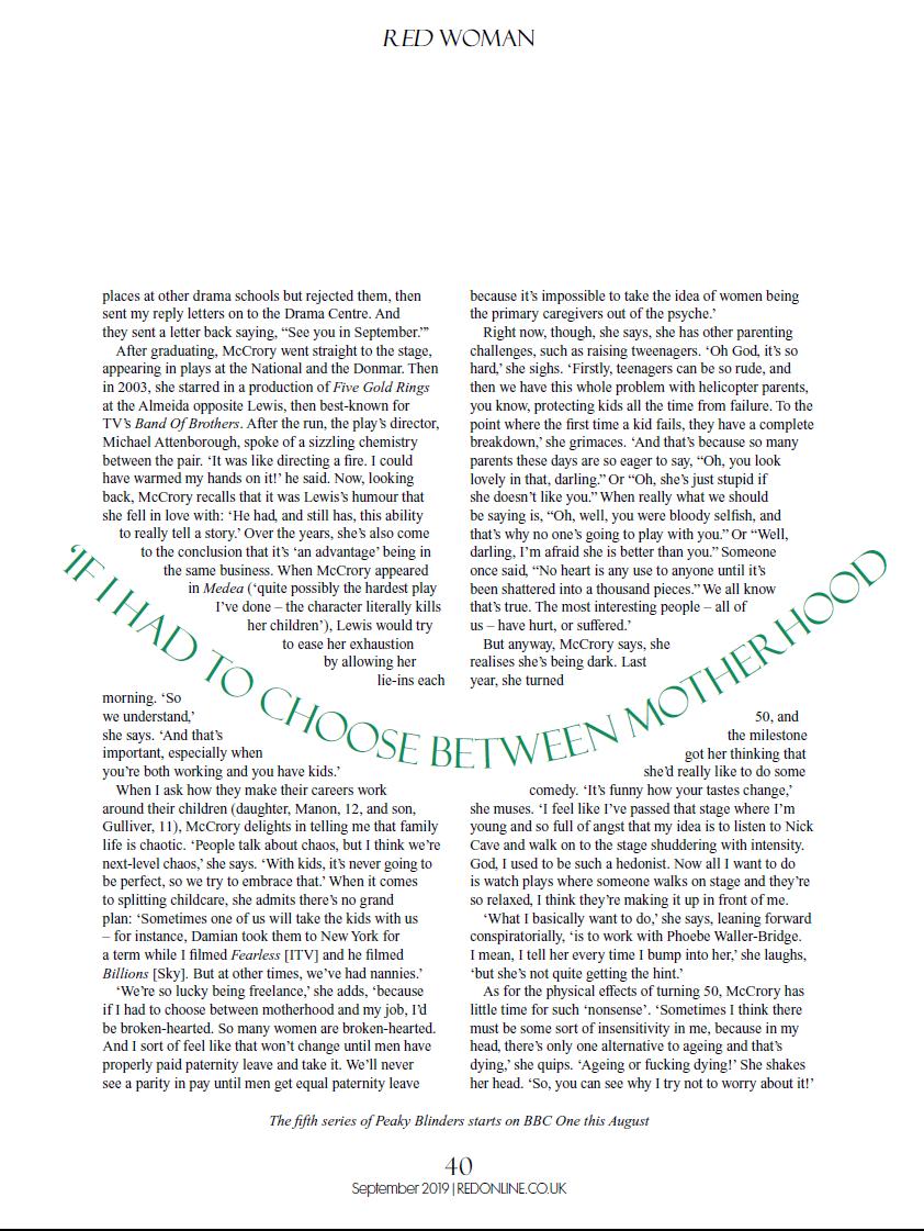 Peaky_Duchess's tweet image. This is a #CillianMurphy  fan account but as he said : “#HelenMcCrory is one of my favourite people in the world as a human being and also as an actress"❤️ so here is an interview she did for RED MAGAZINE to promote #PeakyBlinders5