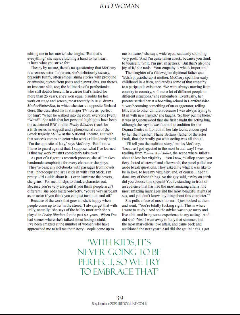 Peaky_Duchess's tweet image. This is a #CillianMurphy  fan account but as he said : “#HelenMcCrory is one of my favourite people in the world as a human being and also as an actress"❤️ so here is an interview she did for RED MAGAZINE to promote #PeakyBlinders5
