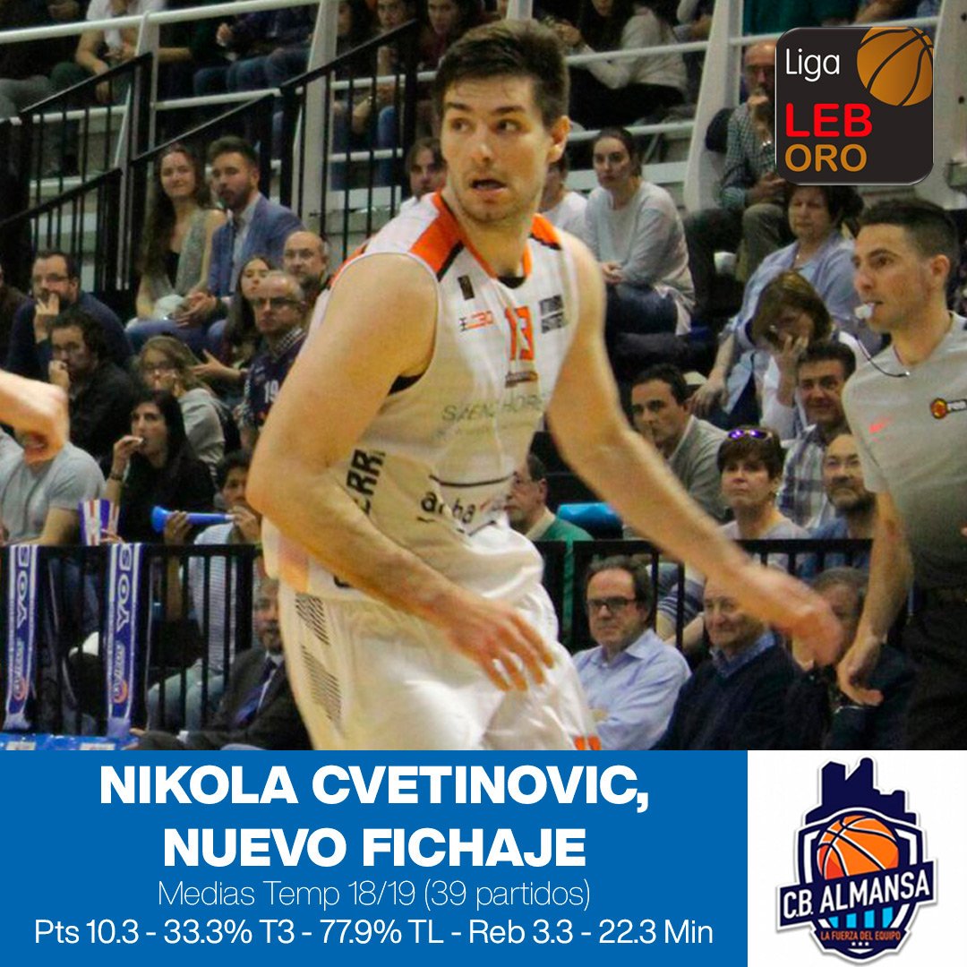 🏀 OFICIAL 🏀 Nikola Cvetinovic, fichaje de Oro para el <a href="/AFANION_/">AFANION</a> #CBAlmansa que se hace con los servicios de un jugador tremendamente valioso y de mucha calidad que hará vibrar a #LaBombonera con su carácter balcánico. facebook.com/notes/cb-alman… ¡Bienvenido, Nikola!