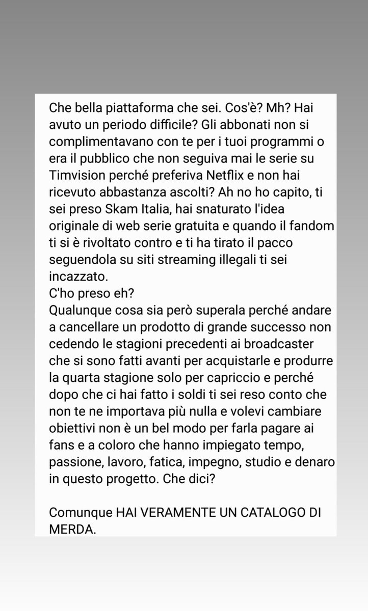 peetaspastry's tweet photo. Ho scritto una poesia per @TIM_vision. ✍🏻

#SkamItalia #SaveSkamItalia #FreeSkamItalia #ShareTheLoveTimVision #FreeTheLoveTimVision #TimVisionCediLeStagioni #TimVisionLetSkamItFree #TimVisionGiveUsSkamItBack #TimVisionPizzettari  #WeNeedSkamIt4
#WeWillNeverGiveUpOnSkamIt https://t.co/mUWOibXIqV