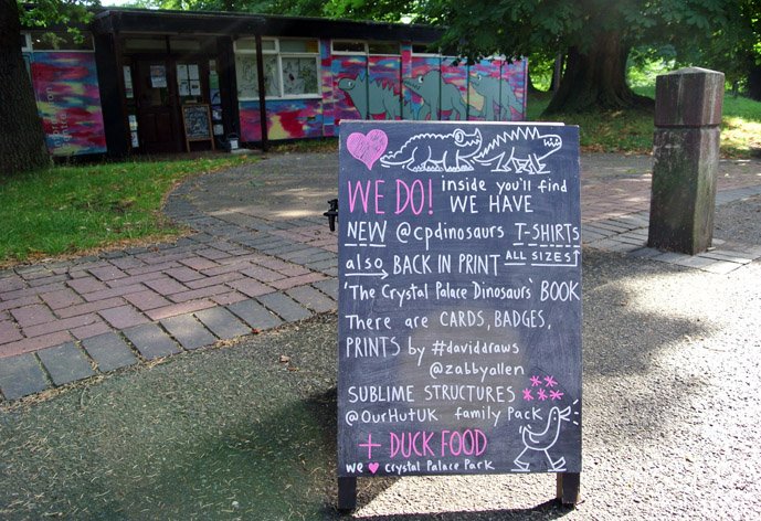 davidvallade's tweet photo. Love #dinosaurs? They do down at @CrystalPalacePK information centre. Open from 11-3pm at the weekend. Supported by @cpp_friends #volunteers. Pop in and say hello and discover good things @cpdinosaurs @OurHutUK @zabbyallen #daviddraws #CrystalPalacePark #CPPic #CPdinosaurs https://t.co/shcHhR416v