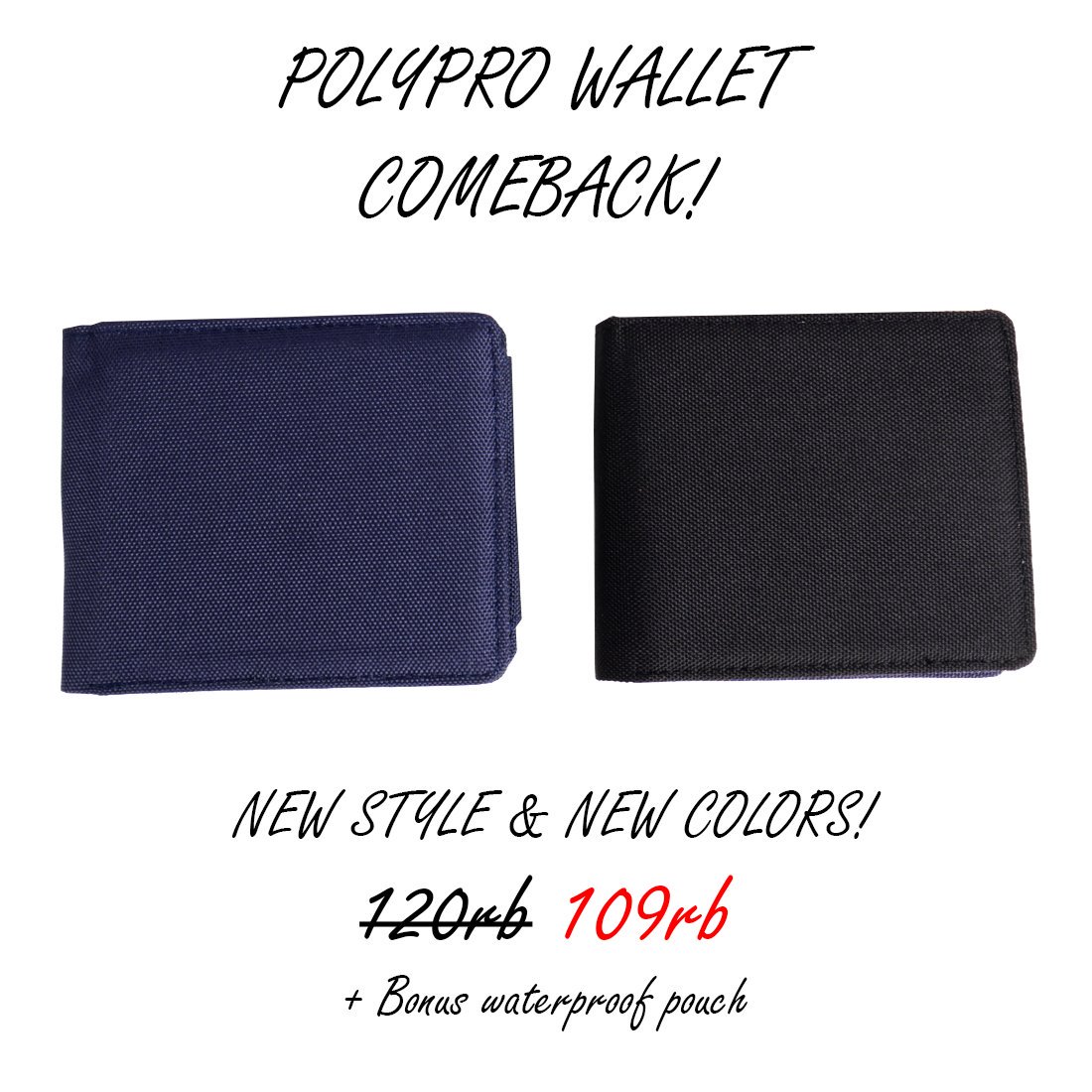 Produk dompet Lomberg Polypro Wallet sudah kembali ready!

Dilengkapi dengan 8 slot kartu, 2 slot foto, 2 slot uang &amp; tempat penyimpanan rahasia.

Bonus waterproof pouch untuk setiap pembelian👍

Harga promo dari 120rb diskon jadi 109rb

Lihat di Shopee &amp; Tokopedia Lomberg Bags