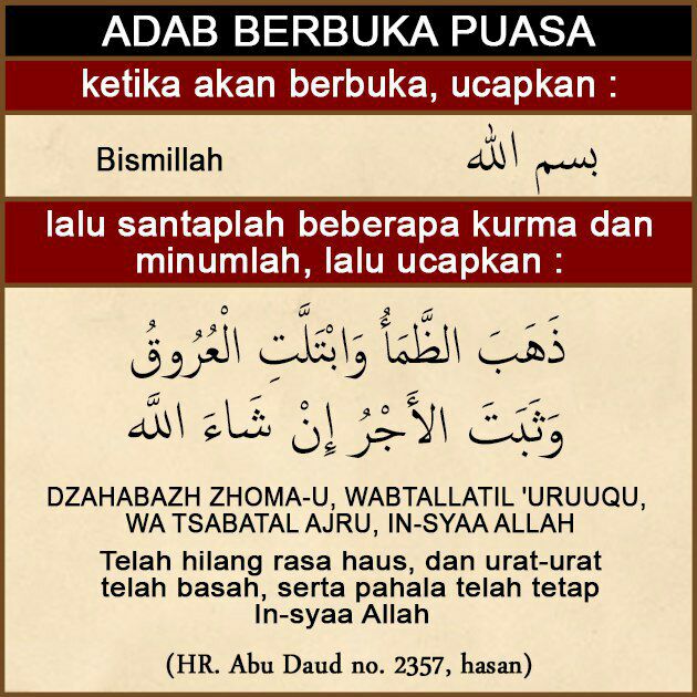 Bbg Al Ilmu On Twitter Reminder Adab Buka Puasa Dan Jangan Lupa Dzikir Setelah Makan Makan Nikmat Dan Mendapatkan Ampunan Allah Walhamdulillah Https T Co Xysioqonma