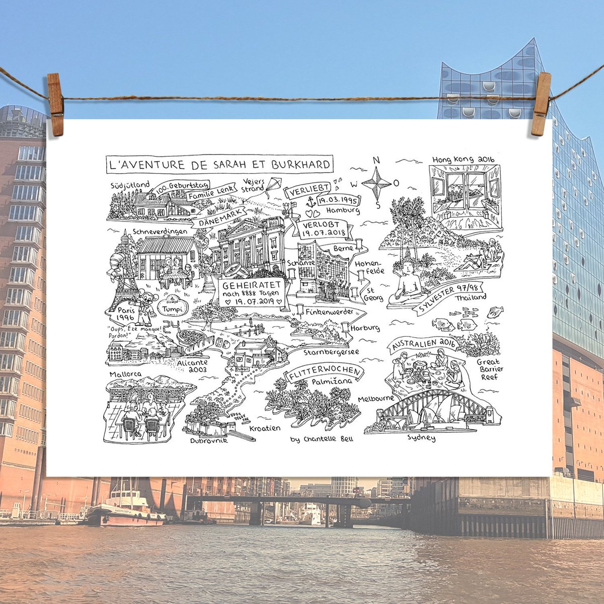 byChantelleBell's tweet photo. The adventures of a couple in love... #personalisedmap #handdrawing #illustration #lovestory #adventure #travel #giftideas https://t.co/hKuCwEGIAz