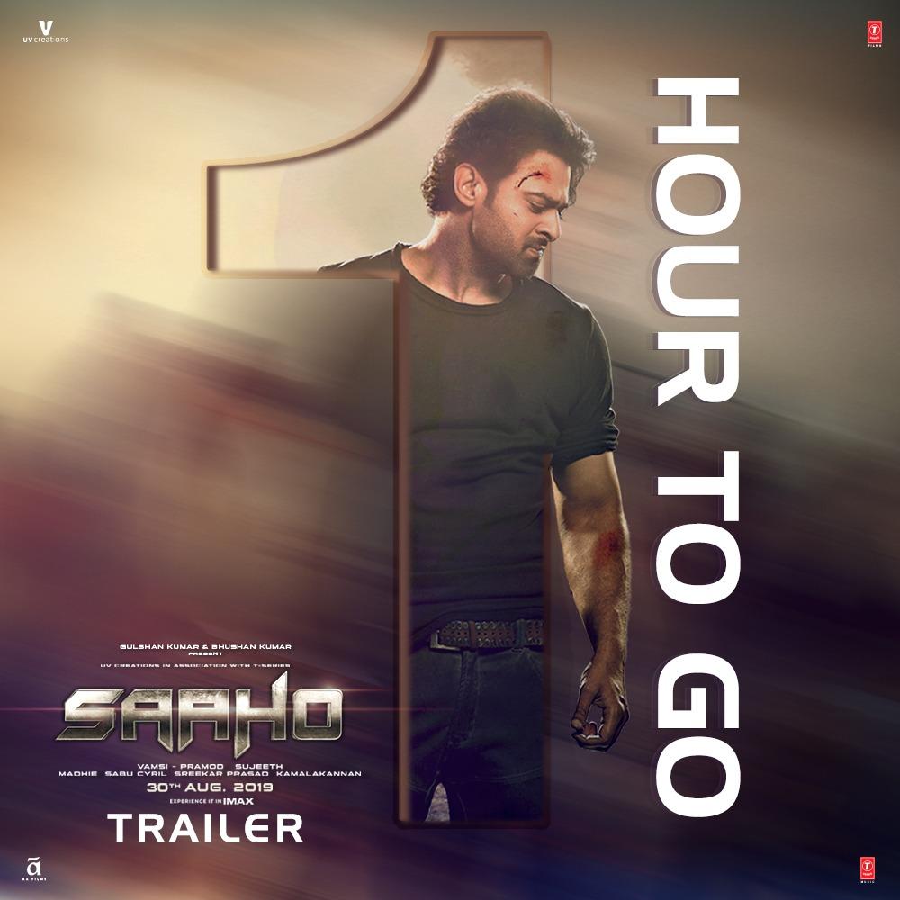 TSeries's tweet photo. The trailer of the biggest action entertainer of the year is just an hour away! 💥
#SaahoTrailer out in 1 hour! 

#SaahoTrailerDay #30AugWithSaaho https://t.co/FP4ej3wLjf