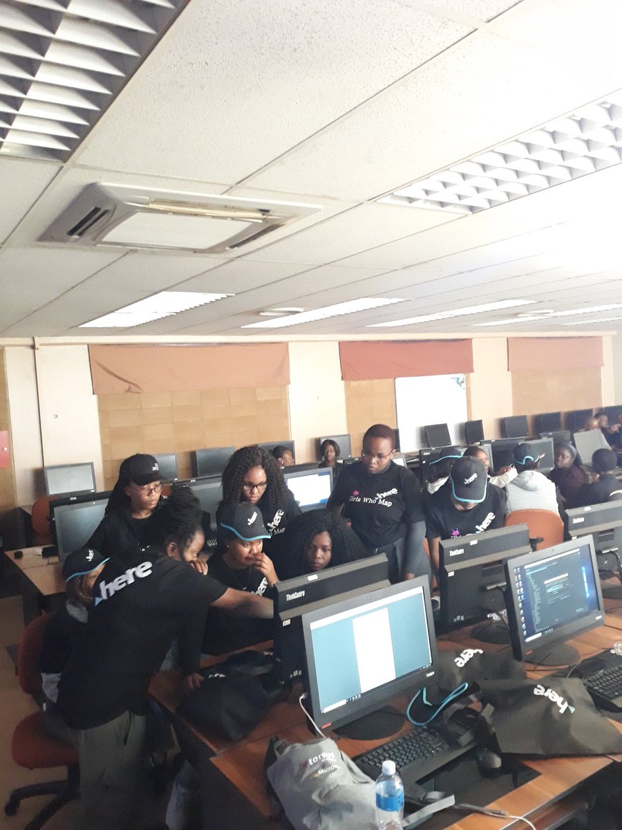 maps_za's tweet photo. Teamwork makes the dream work!! Our girls are developing solutions to every day issues faced by girls and women in South Africa. #HERE #digitalmapping #locationsolutions #codingforchange #GirlsWhoMap19 https://t.co/Ua9MuJDXgL