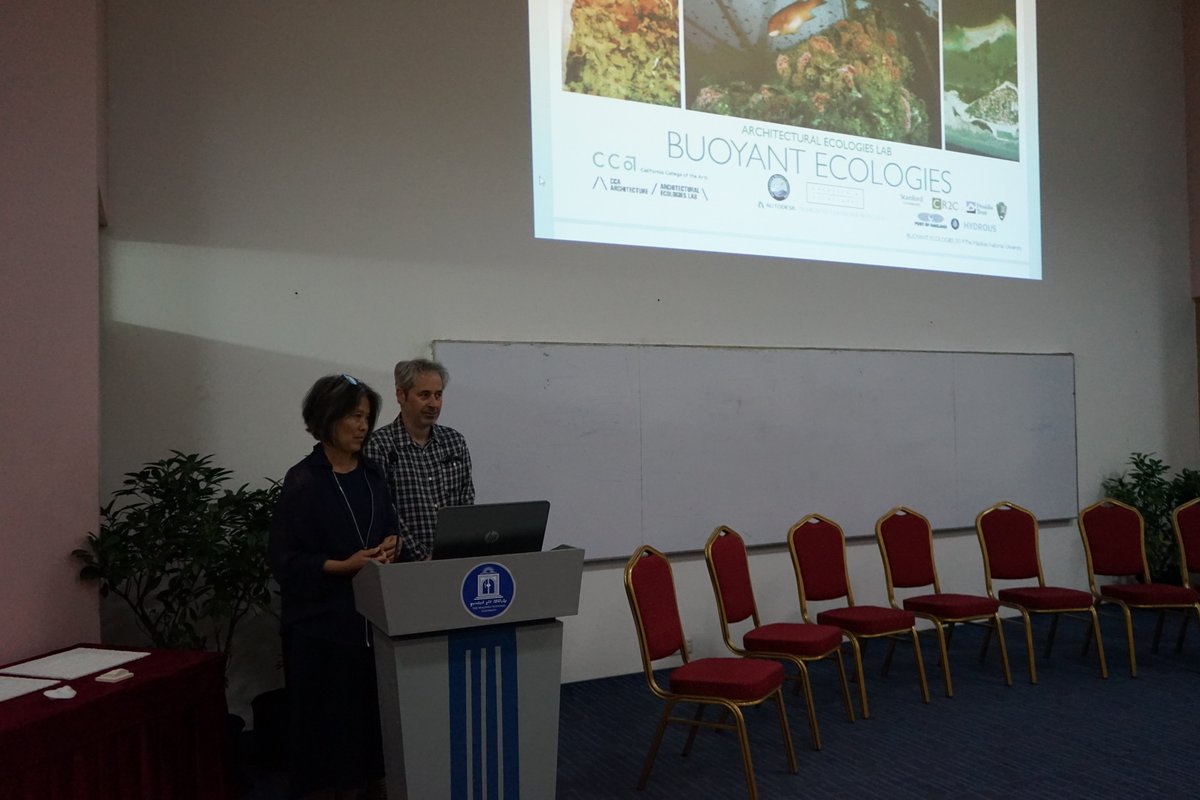aamaldives's tweet photo. Our July #AAMtalks was given by professors Margaret Ikeda, Evan Jones & Leslie Roberts from @CACollegeofArts @ArchEcoLab & Dr John Oliver from Benthic Lab @MLMLmarinesci, with Doric (@ihtha), on 'Buoyant Ecologies' discussing some of their work & projects. https://t.co/GJxx1bkzmD https://t.co/OMVdkgqiZv