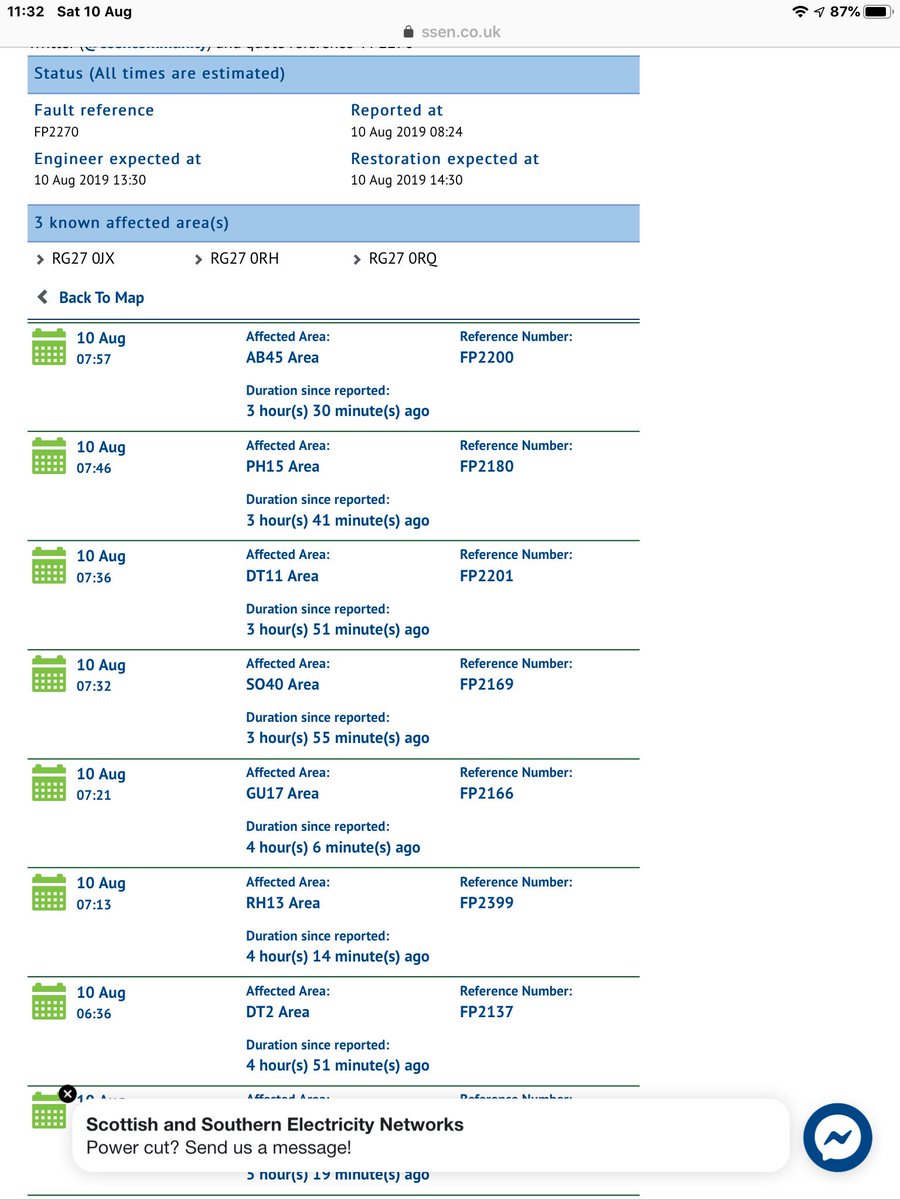news_rdg's tweet image. Updated information as of 11.49 10/08/2019 #Powercuts for RG POSTCODE and some SL AREAS #RG42 #RG27 please see pictures for more information #RDGUK #bracknell #hook keep update during today on power cuts within this area