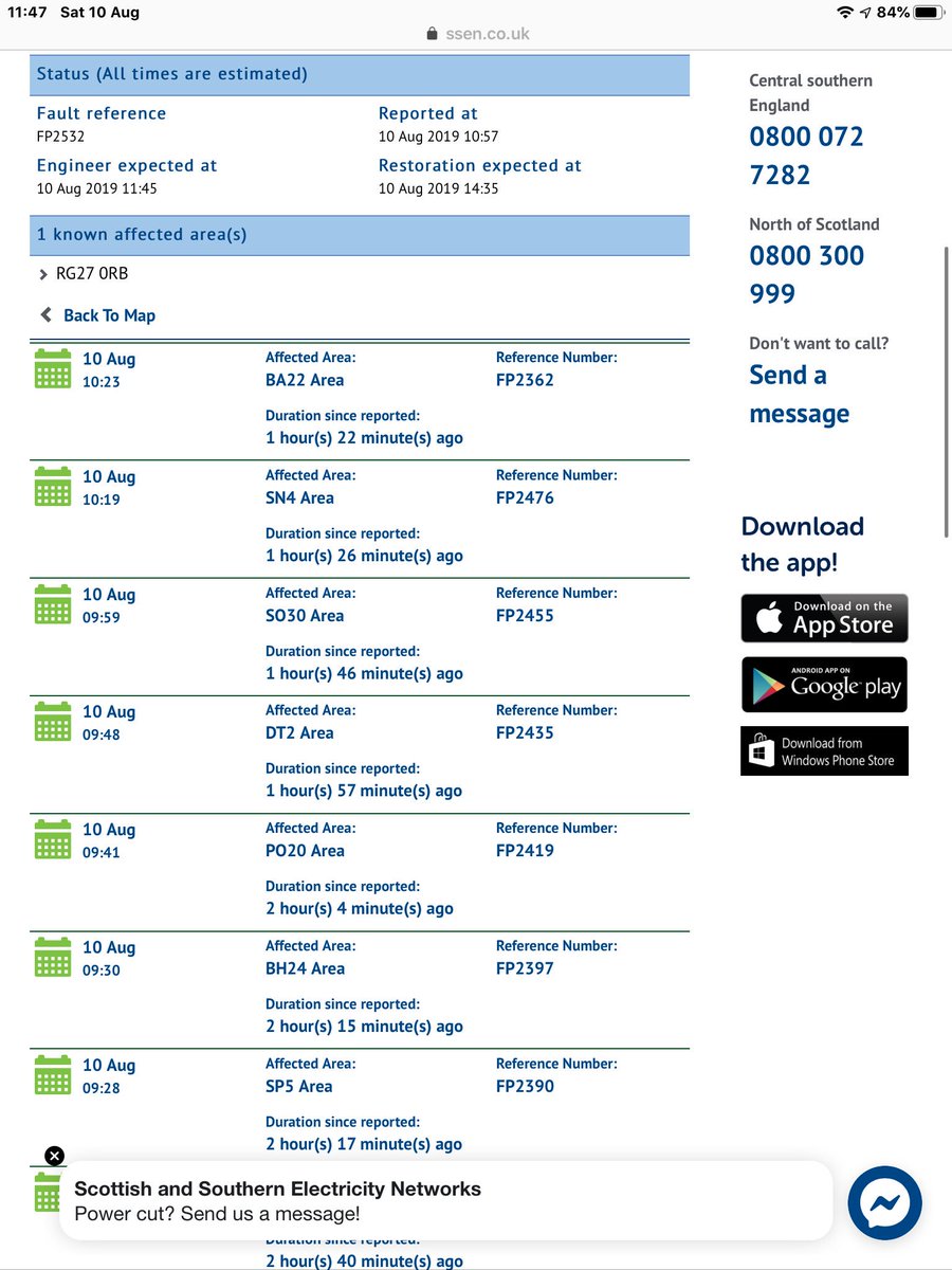 news_rdg's tweet image. Updated information as of 11.49 10/08/2019 #Powercuts for RG POSTCODE and some SL AREAS #RG42 #RG27 please see pictures for more information #RDGUK #bracknell #hook keep update during today on power cuts within this area