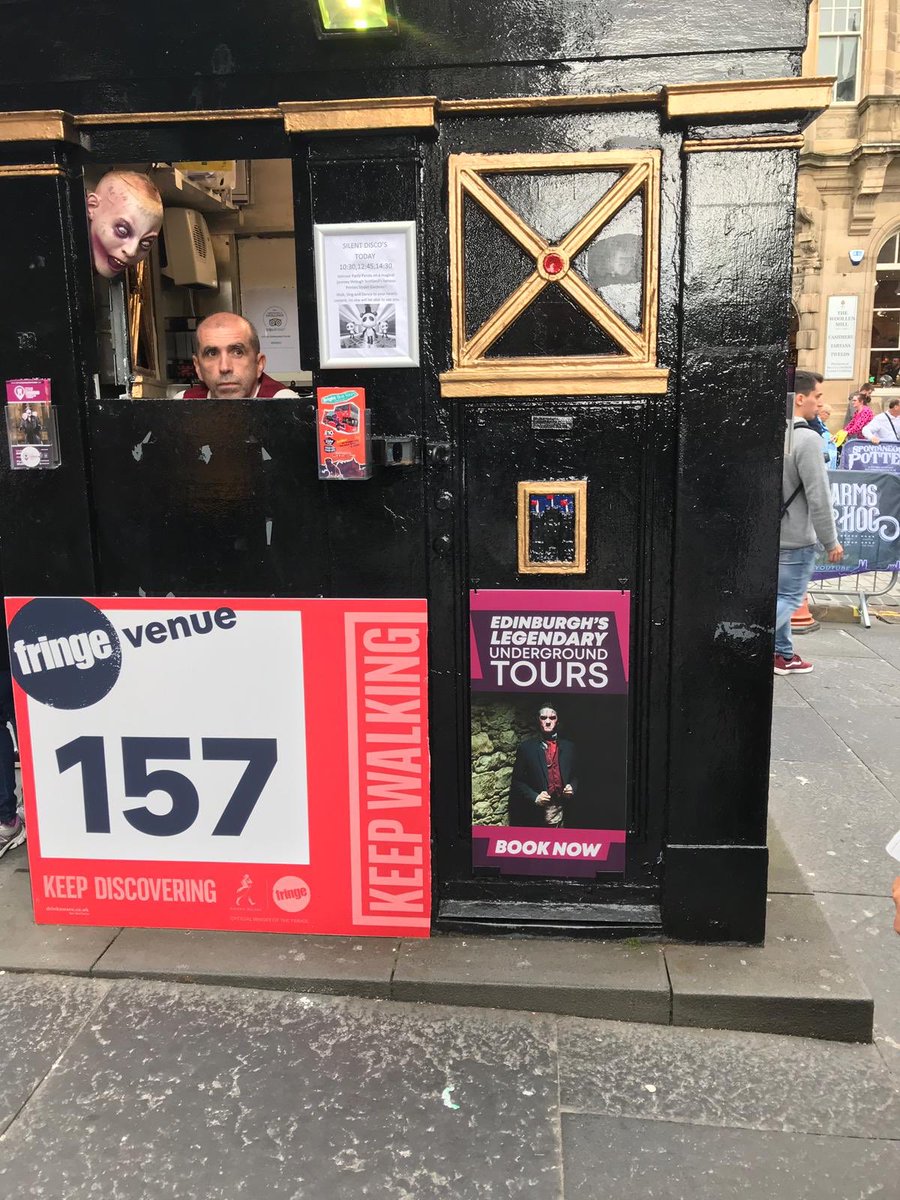 CityEdinTours's tweet photo. Out little box has undergone a small refurb! Pop up and check out our new branding whilst finding out the list of tours available. #edinburghfringe2019 #forthonthefringe #edinburghfringe #box #ghosttours #edinburgh https://t.co/zcOkaCdwNM