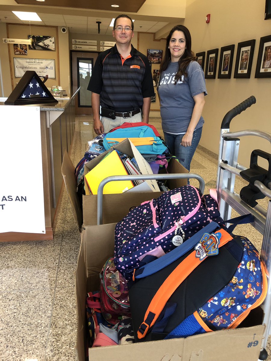 EmberlyHill's tweet photo. @GCISDCounselors Thank you Kubota North America for donating school supplies for our annual Back To School Fair.  We appreciate you.  @GCISD https://t.co/dQKDE2iARI
