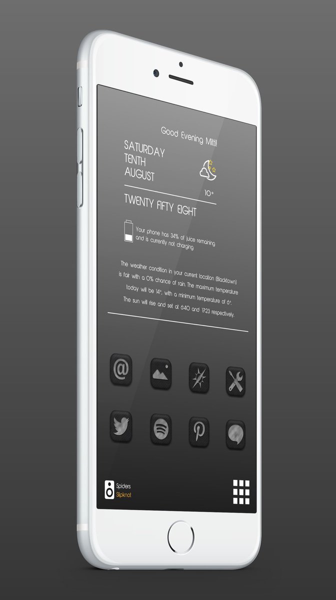 mittiboy's tweet image. Tonight ✌🏻🕷

Icons by me 👊🏻

Everything else thanks to @JunesIphone and @_Matchstic 

#frontpage #mysb #screenshotapp #lockpluspro #XenHTML