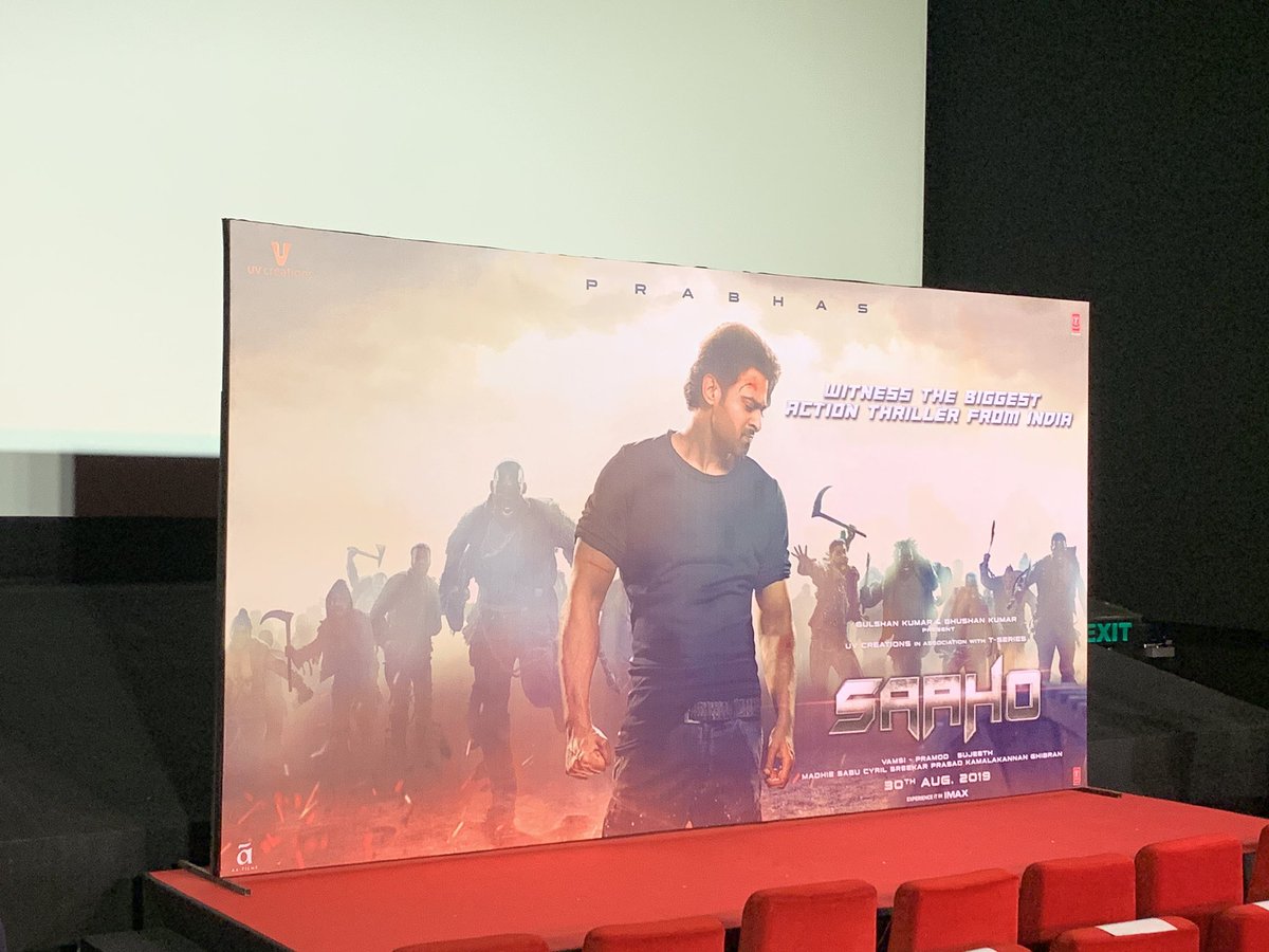 SaahoOfficial's tweet photo. The stage is set for the grand trailer launch of #Saaho in Mumbai. Stay tuned for more updates! 👊🏻

#SaahoTrailerDay #30AugWithSaaho https://t.co/IZE74bk7Rm