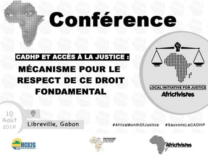 AFRICTIVISTES's tweet photo. Our 1st #AfricaMonthOfJustice event holds in #Gabon in partnership w/MCB2G Citizen movement on good governance &amp; PAYNCoP  on "African rights commission @achpr_cadhp &amp; access to justice"
FB live streaming in French https://t.co/dCCZXOkjLp
 On Twitter #SauvonsLaCADHP
#Africtivistes https://t.co/HYSpcRp6UW