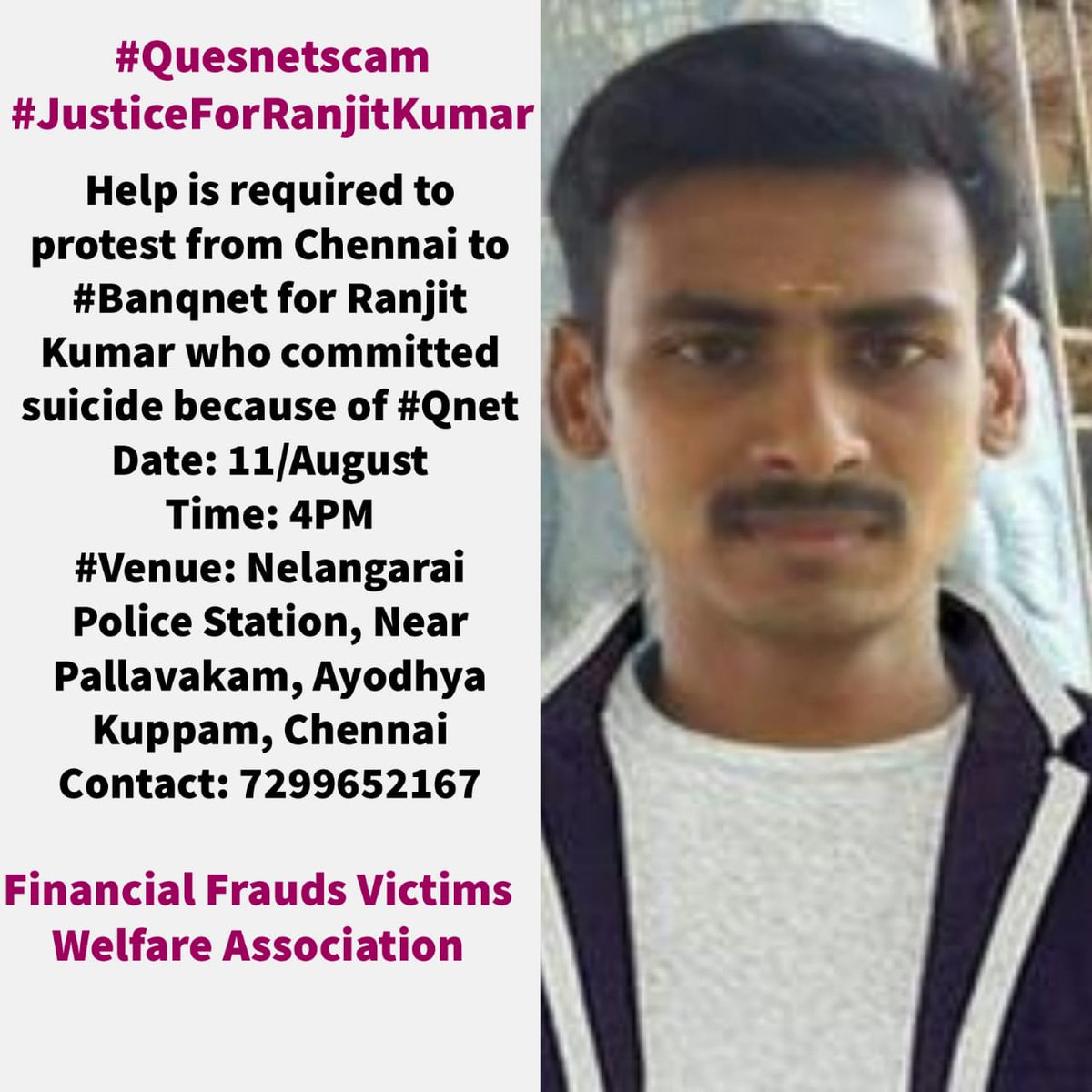 Ananth25955752's tweet photo. @prafullaketkar @eOrganiser
@CMOTamilNadu @TelanganaCMO
@CMOMaharashtra @PMOIndia
 #Qnet #Vijayeswaran
#abscondervijayeswaran of #infamousqnet promoted to #murderervijayeswaran after he took #hatrick in murdering 3 #innocent victims in #qnetscam in #Chennai #Mumbai #Hyderabad https://t.co/Io40LKQLwo