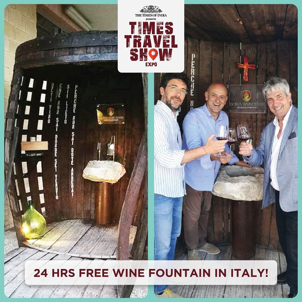 A fountain with a twist! Visit the Italian town of Abruzzo and drink wine at no cost! #MeetTheWorld #Wine #winelover  #winefountain #didyouknow