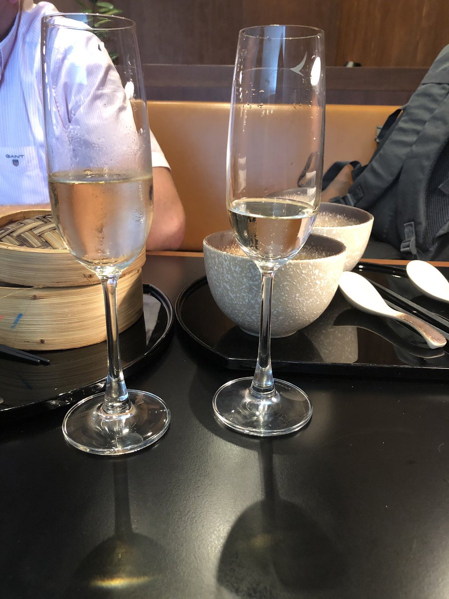 My favourite Dan Dan noodles and a glass of champagne! Good start to Budapest! #sziget #Heathrow
