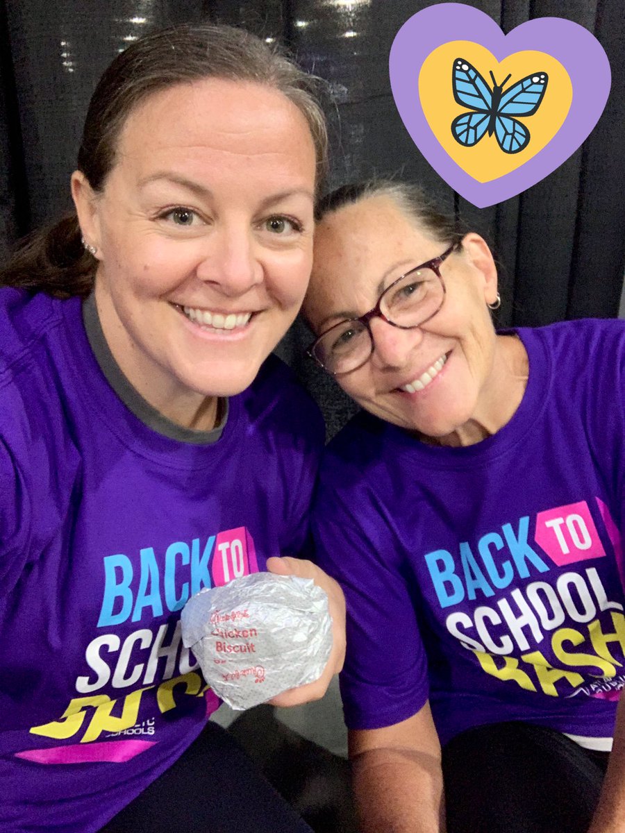 Thanks @ChickfilA for the biscuits! The perfect fuel for the day! #rainraingoaway #backtoschoolbash #bestmom #aps2019 💜💜💜@apsupdate @APSGardenHills