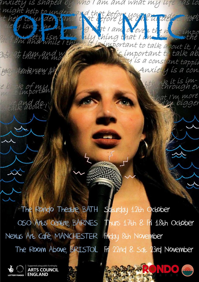 ApricityTheatre's tweet photo. ANNOUNCING dates for Open Mic by Hattie Taylor, performed by Matilda Dickinson! Join us for this 'important', 'brave', 'searingly honest' one-woman show about anxiety, stigma, and how open, honest conversations can help fight it. #openmictour #artscouncilfunded @ace_national https://t.co/SIfGSjzSVv
