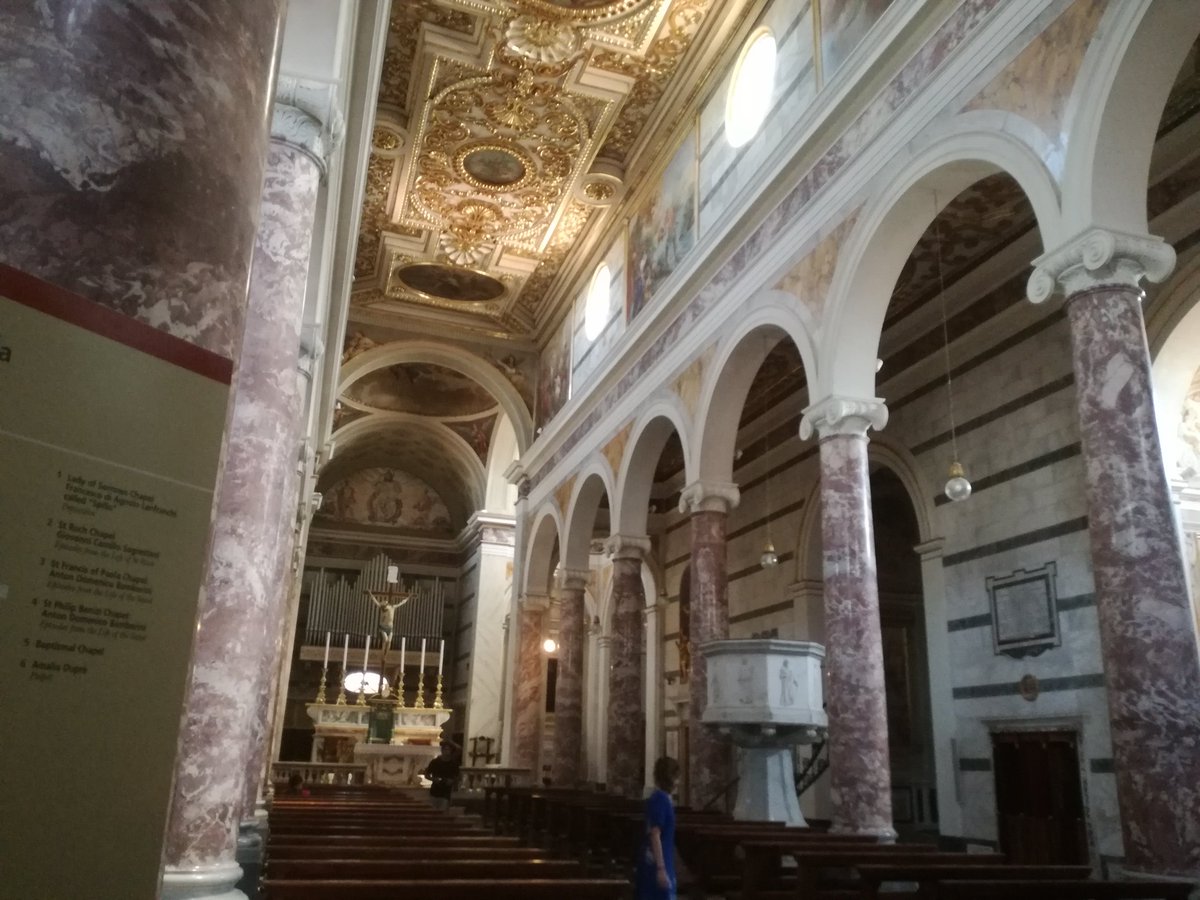 morianisergio's tweet photo. San #Miniato Pi. Cattedrale. Pianta a croce latina, tre navate, colonne ioniche, soffitti a cassettoni riccamente decorato. Molti lavori ottocenteschi. @Daiche_partiamo @viaggimperfetti @viaggiaescopri @lemurinviaggio @RobertaIsceri @ViaggiManu @BrunaAthena @viaggichemangi https://t.co/kXbNgN6Rj3