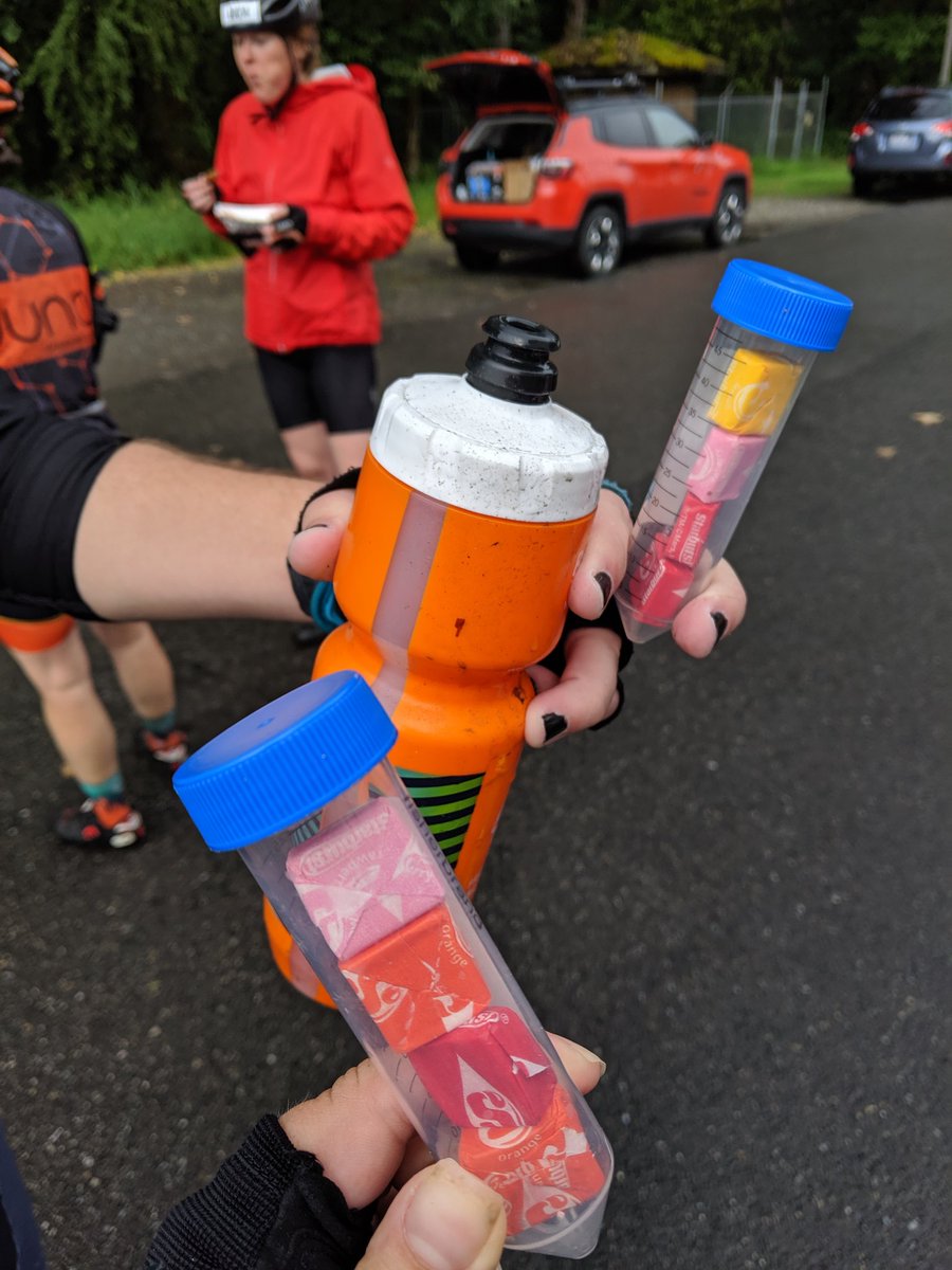 You know your bike ride is supporting world class cancer research when the snacks come in falcon tubes <a href="/fredhutch/">Fred Hutch Cancer Center</a> <a href="/Obliteride/">Obliteride</a> #curecancerfaster